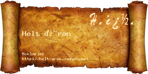 Helt Áron névjegykártya